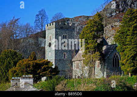 L'église Holy Trinity, Chapel Stile, Langdale. Parc National de Lake District, Cumbria, Angleterre, Royaume-Uni, Europe. Banque D'Images