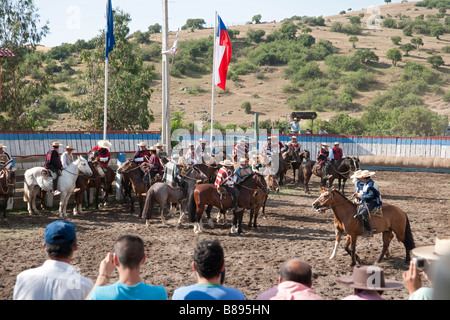 Rodéo chilien à Los Cerrillos, Chili Banque D'Images