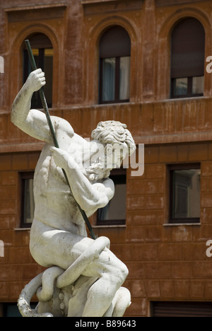 Rome, Italie - Fontaine de Neptune de la Piazza Navona Banque D'Images