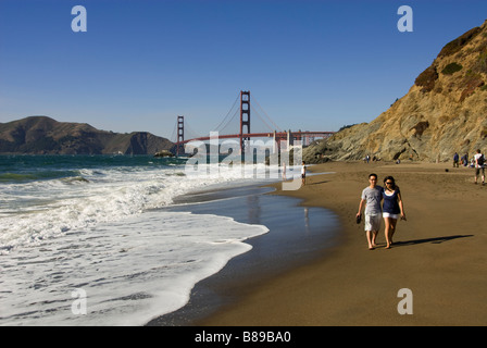 San Francisco Baker Beach avec Golden Gate Bridge en arrière-plan Photo 2 casanf83410 Photo copyright Lee Foster Banque D'Images