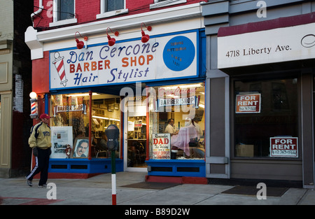 Dan Cercone de Coiffure Salon de beauté au service de Pittsburgh depuis 1931 Banque D'Images