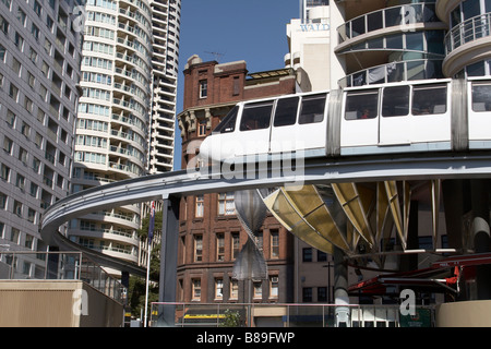 En Monorail, Darling Harbour Sydney Banque D'Images