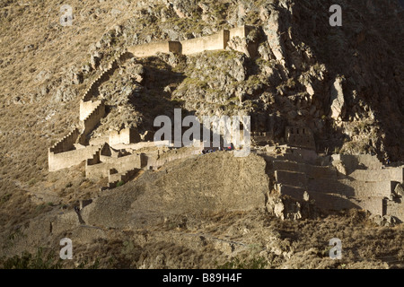 Les ruines Incas à Ollantaytambo, Pérou Banque D'Images