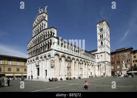 San Michele in Foro, Lucca, Toscane, Italie Banque D'Images