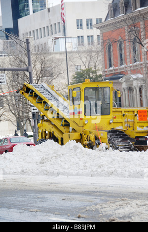 La tempête de neige dans le centre-ville de Columbus Ohio Février 2008 Banque D'Images