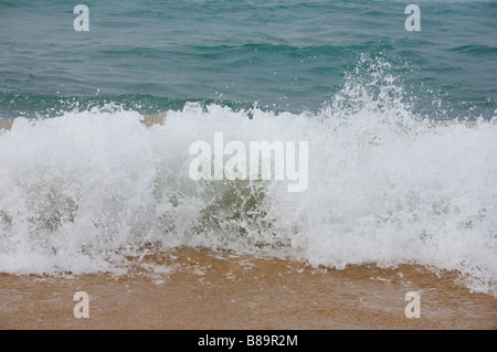 Vagues se brisant sur le rivage de la mer Banque D'Images