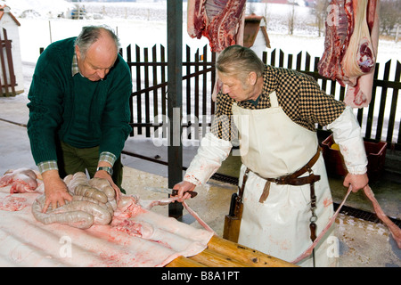 Porc traditionnel coller République Tchèque Banque D'Images