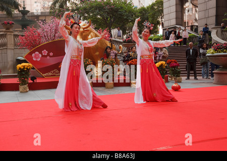 Une partie des activités culturelles pour célébrer la nouvelle année lunaire à Central, Hong Kong. Banque D'Images