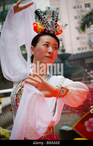 Une partie des activités culturelles pour célébrer la nouvelle année lunaire à Central, Hong Kong. Banque D'Images