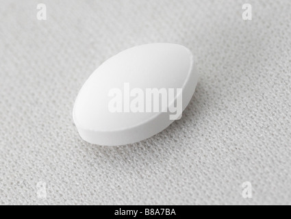 Close up d'un comprimé blanc Banque D'Images