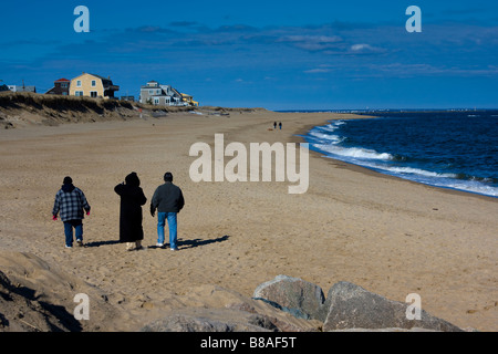 Les effets de l'érosion des plages sur le dunes fragiles sur le cordon littoral Banque D'Images