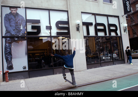 Le G Star store dans le quartier Soho de New York est visible sur Samedi 14 février 2009 Frances M Roberts Banque D'Images