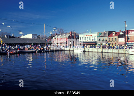 Zone de marché et le port, la baie de Chesapeake Banque D'Images