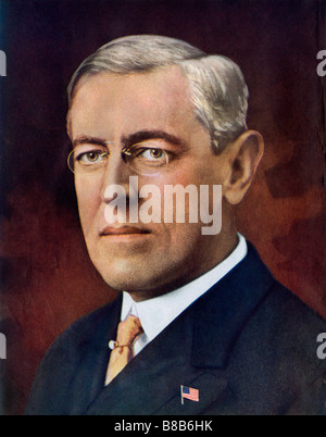 Woodrow Wilson, président des États-Unis. Des demi-teintes d'une photographie teinté Banque D'Images