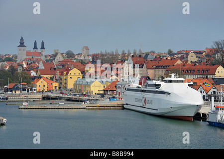 Le port de ferry de Gotland Visby en Suède Mai 2008 Banque D'Images