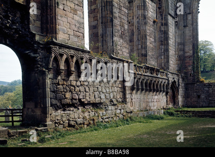 Bolton Abbey Yorkshire. Ruines du prieuré Augustin du 12e siècle. Arcading Banque D'Images