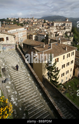 Voir à partir de la Porta Sole, Pérouse, Ombrie, Italie Banque D'Images