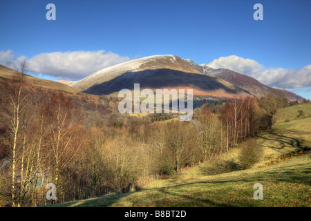 Le vent A66 est tombé et Blencathra Blease passé dans le nord du Lake District Cumbria Banque D'Images