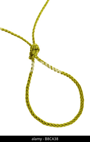 Boucle à partir d'un cordon d'isolé sur fond blanc Banque D'Images