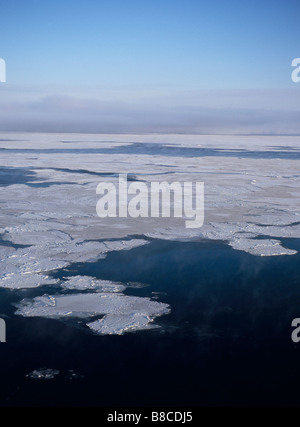 Vue aérienne de la fonte de glace crêpes Banque D'Images