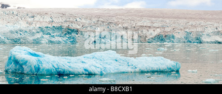 Panorama des icebergs de glacier dérivants au fjord de Lilliehook, Norvège Banque D'Images