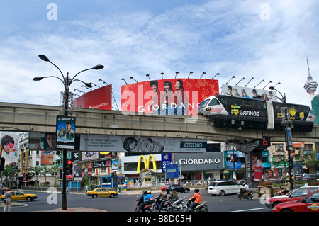 Mono Rail Route Jalan Bukit Bintang Plaza Promenade de Bintang Kuala Lumpur Malaisie Banque D'Images