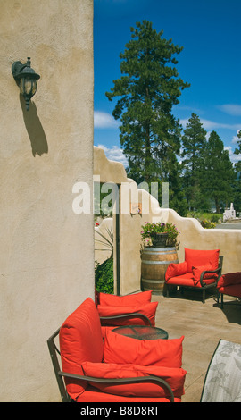 Patio Thornhaven Estate Winery, Summerland, C.-B. Banque D'Images