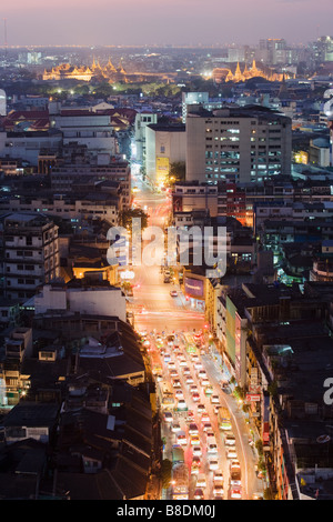 Embouteillage dans le quartier chinois de Bangkok Banque D'Images