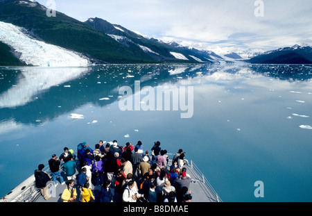 Croisière touristique dans la région de College Fjord sur Prince William Sound, Alaska Banque D'Images