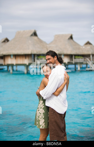 Couple en vacances à Bora Bora Banque D'Images