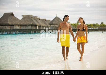 Couple en vacances à Bora Bora Banque D'Images