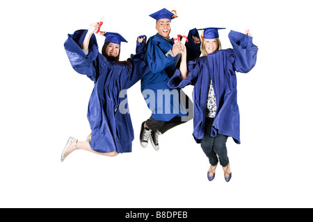 Les diplômés des écoles de sauter Banque D'Images