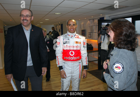 Lewis Hamilton qui retourne à ses racines de karting. Banque D'Images