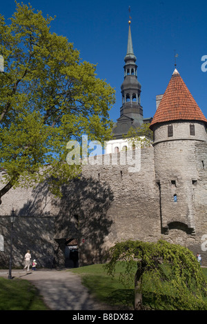 Remparts de la ville Vieille Ville environnante à Tallin, la capitale de l'Estonie Banque D'Images