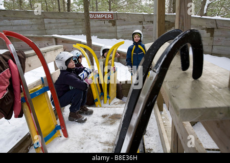 Piste de luge à Muskegon Winter Sports Complex Banque D'Images