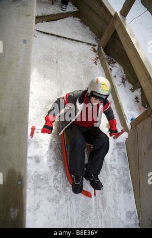 Piste de luge à Muskegon Winter Sports Complex Banque D'Images