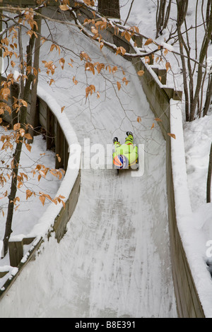 Piste de luge à Muskegon Winter Sports Complex Banque D'Images