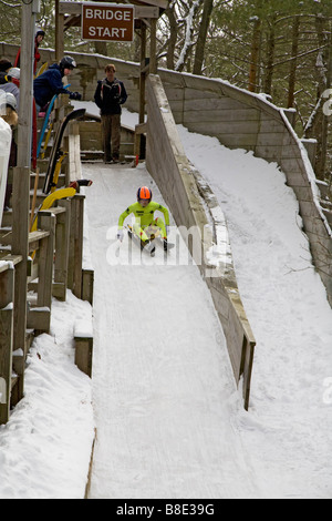 Piste de luge à Muskegon Winter Sports Complex Banque D'Images