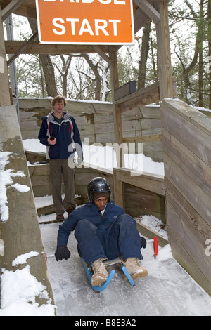 Piste de luge à Muskegon Winter Sports Complex Banque D'Images