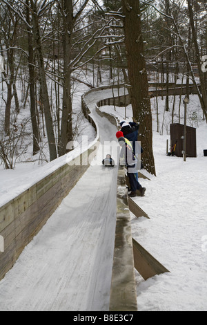 Piste de luge à Muskegon Winter Sports Complex Banque D'Images