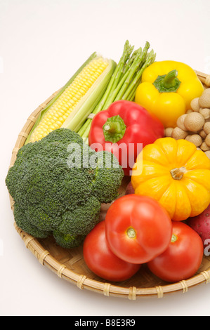 Close up de légumes dans un ramasse-poussière Banque D'Images