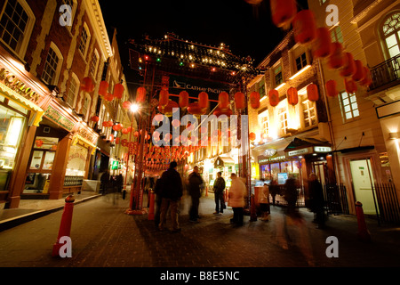 China Town à Londres la nuit. Banque D'Images