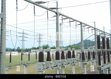 Un poste de transformation d'énergie électrique Banque D'Images