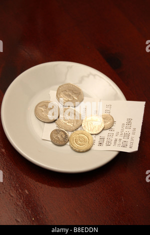 A l'extrémité gauche sur un plat dans un restaurant. Banque D'Images