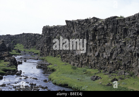 Óxará la rivière, parc national de Þingvellir, Islande. Banque D'Images