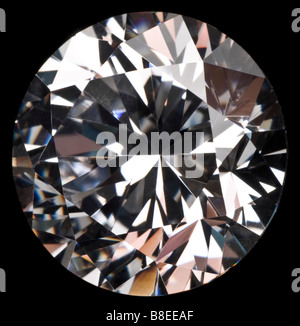 Round cut diamond (synthétique) Cubic-Zirconia Banque D'Images