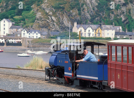 Le chemin de fer à vapeur de Fairbourne, Gwynedd, Pays de Galles / Cymru, UK Banque D'Images