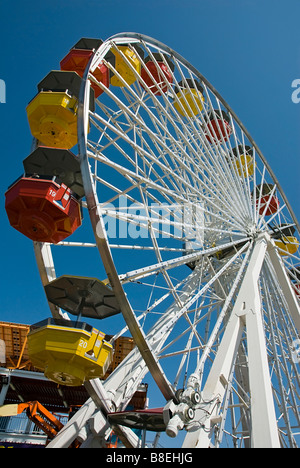 La jetée de Santa Monica en Californie, CA, US Ocean Pacific Park Grande Roue, amusement park, Close up Banque D'Images