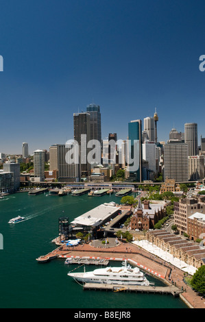 Vue aérienne du quartier central des affaires et Circular Quay Sydney NSW Australie Banque D'Images