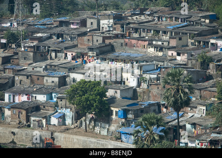 Bidonvilles de Mumbai, Inde Banque D'Images